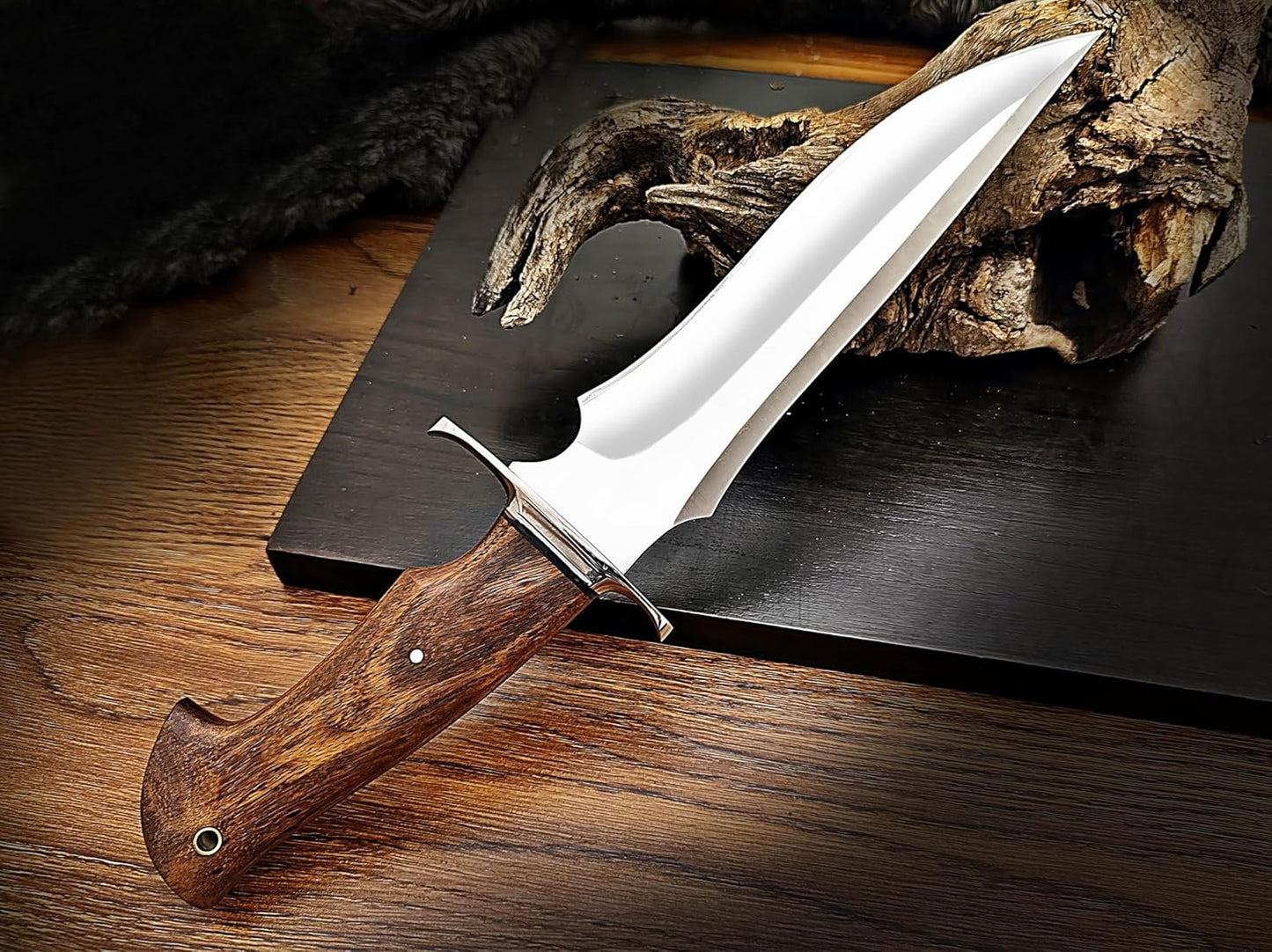 135 Inches Full Tang Handmade Bowie Knife Fixed Blade Hunting Knife Camping Knife Bushcraft Knife 3