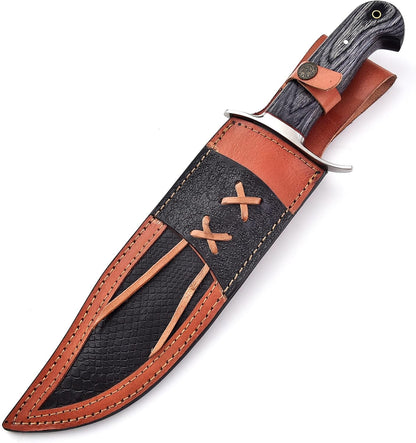 Handmade D2 Steel Bowie Knife 15 Inch Full Tang Fixed Blade Knife With Sheath  Hunting Knife With W 2