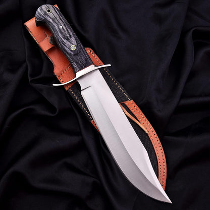 Handmade D2 Steel Bowie Knife 15 Inch Full Tang Fixed Blade Knife With Sheath  Hunting Knife With W 3