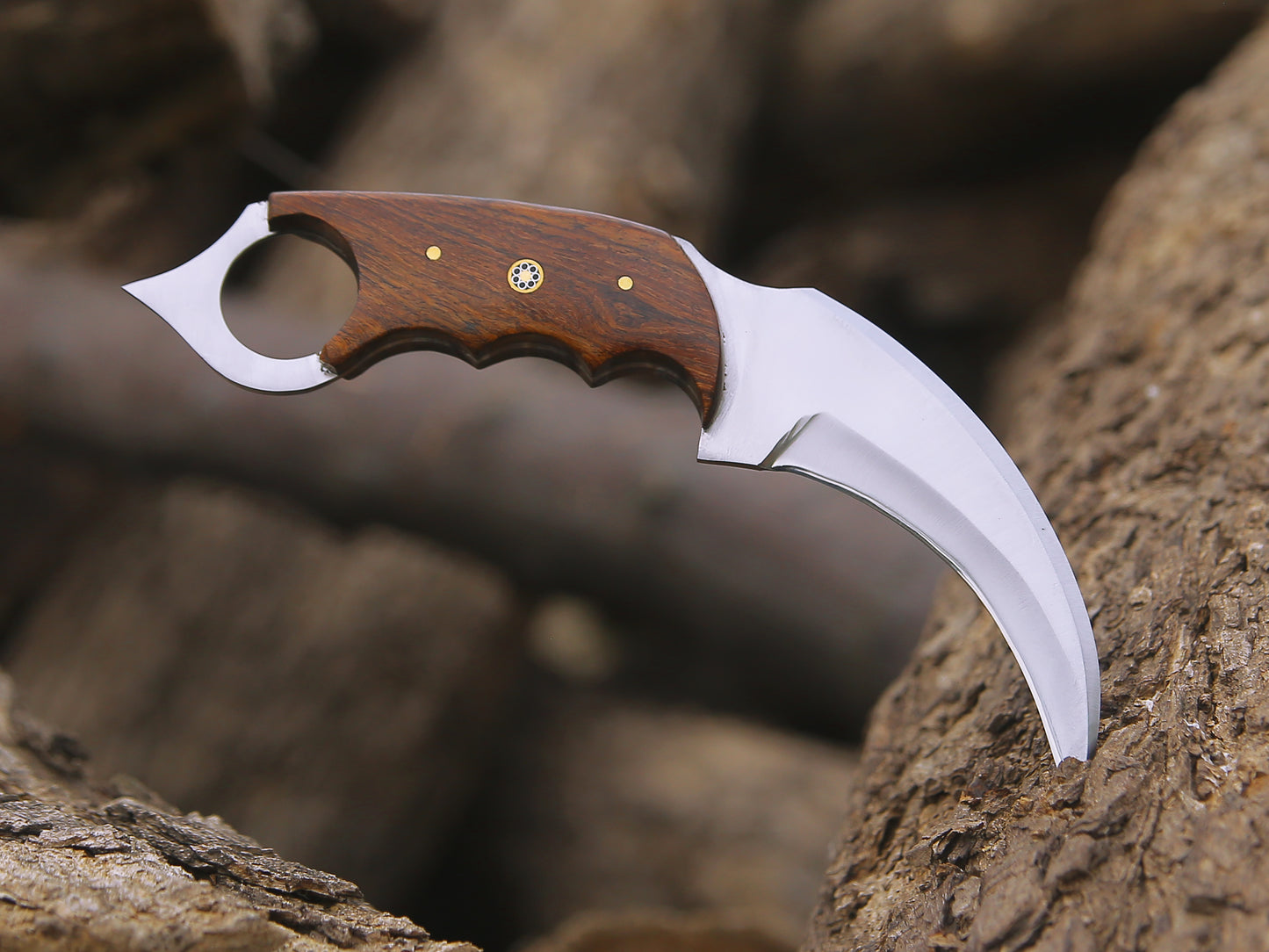 ALFARI Karambit Knife Fixed Blade With Sheath Claw Knife Wood Handle Sharp Blade Camping Knives Kar 2