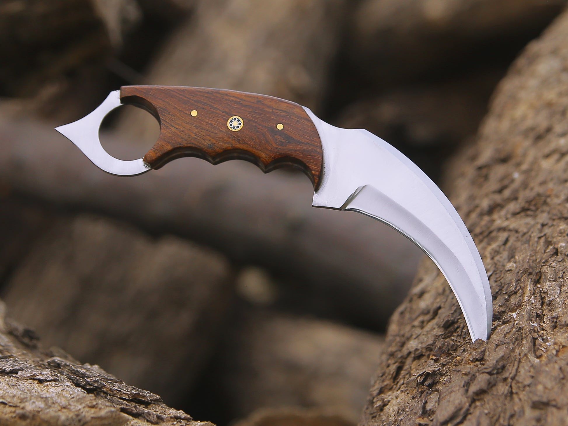 ALFARI Karambit Knife Fixed Blade With Sheath Claw Knife Wood Handle Sharp Blade Camping Knives Kar 2