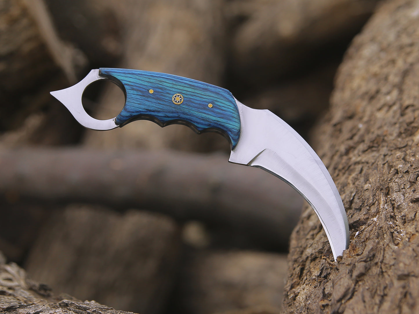 ALFARI Karambit Knife Fixed Blade With Sheath Claw Knife Blue Handle Sharp Blade Camping Knives Kar 1