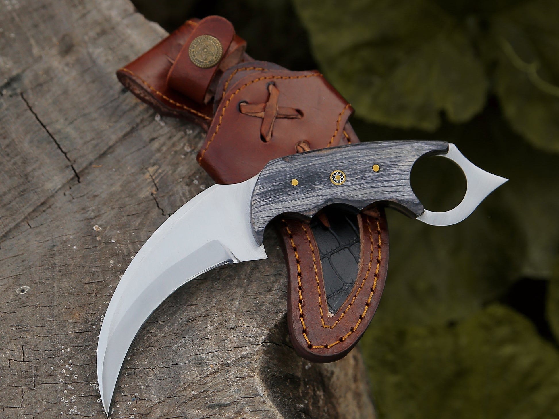Karambit Knife Fixed Blade with Sheath Claw Knife Black Handle Sharp Blade Camping Knives Karambits for Men