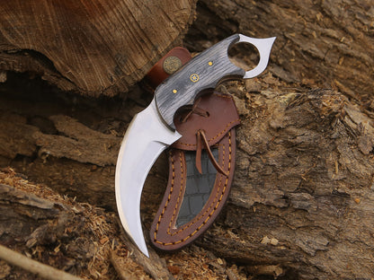 ALFARI Karambit Knife Fixed Blade With Sheath Claw Knife Black Handle Sharp Blade Camping Knives Ka 1