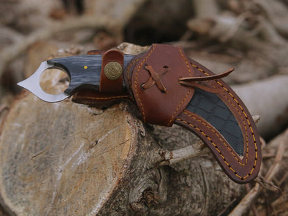 ALFARI Karambit Knife Fixed Blade With Sheath Claw Knife Black Handle Sharp Blade Camping Knives Ka 2