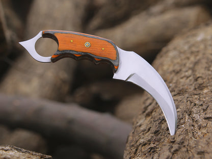 Karambit Knife Fixed Blade with Sheath Claw Knife Black Organ Handle Sharp Blade Camping Knives Karambits for Men