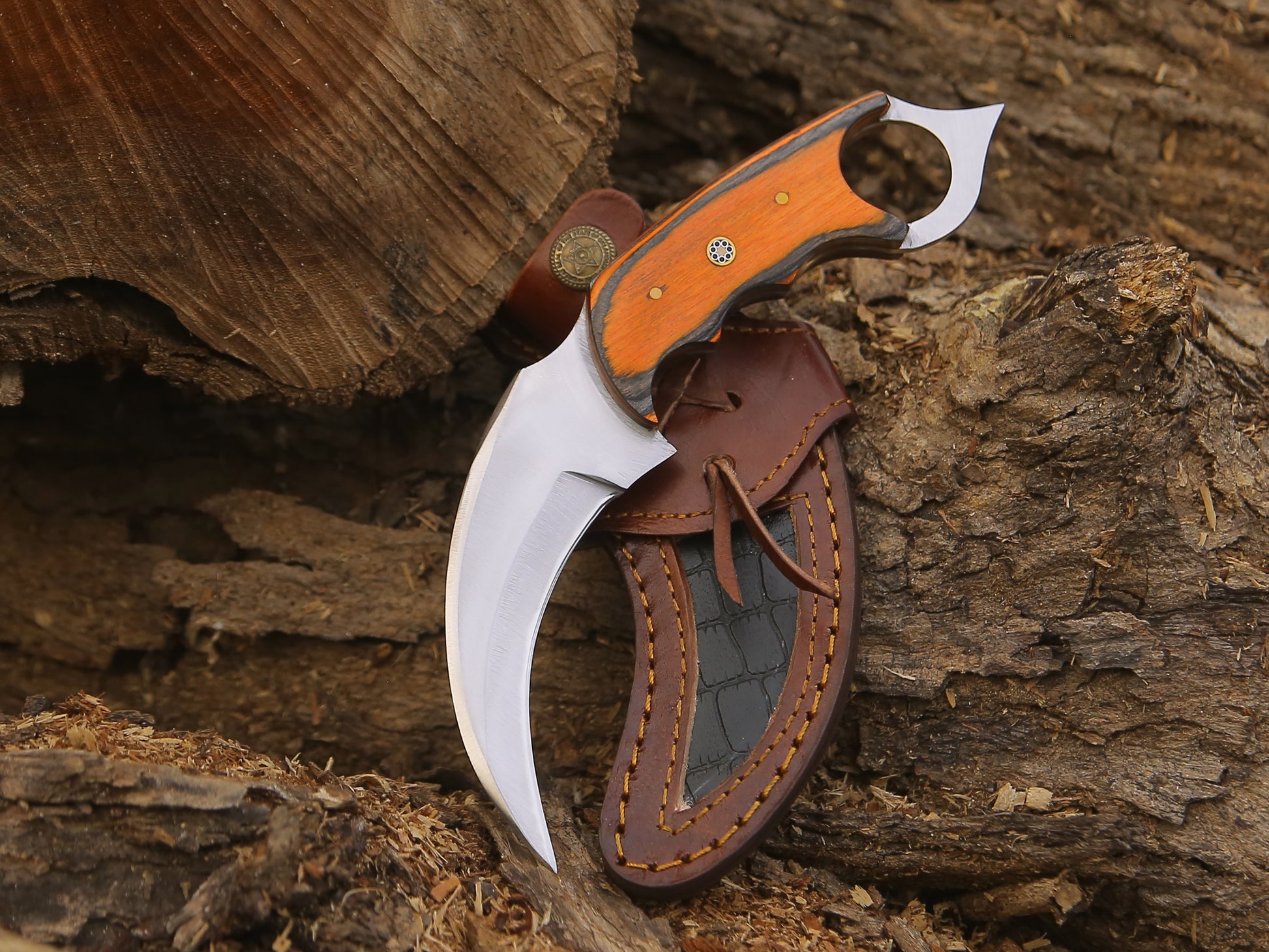 ALFARI Karambit Knife Fixed Blade With Sheath Claw Knife Black Organ Handle Sharp Blade Camping Kni 1