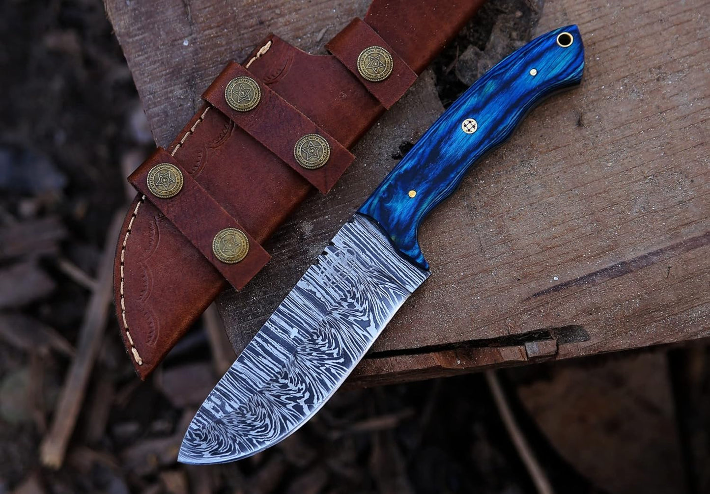 975 InchesDamascus Knife Damascus Steel Hunting Knife Fixed Blade Hunting Knife With Sheath Best Fo 1