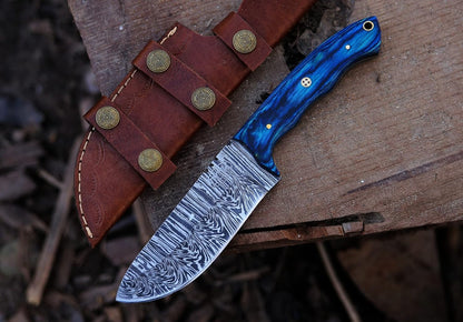 975 InchesDamascus Knife Damascus Steel Hunting Knife Fixed Blade Hunting Knife With Sheath Best Fo 1