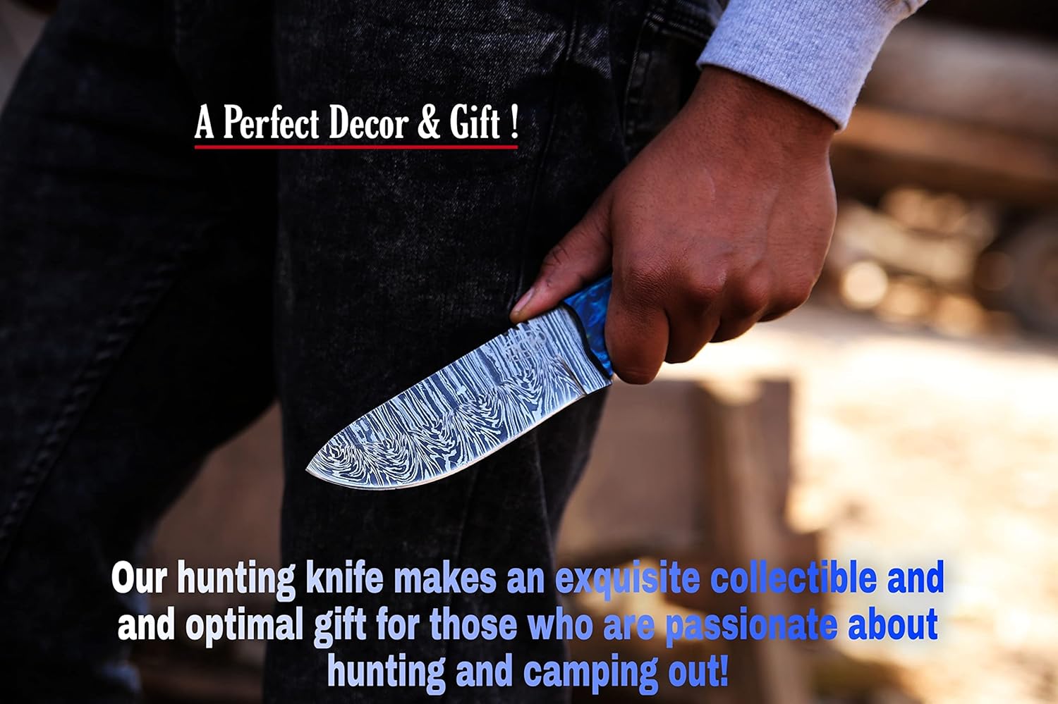 975 InchesDamascus Knife Damascus Steel Hunting Knife Fixed Blade Hunting Knife With Sheath Best Fo 3