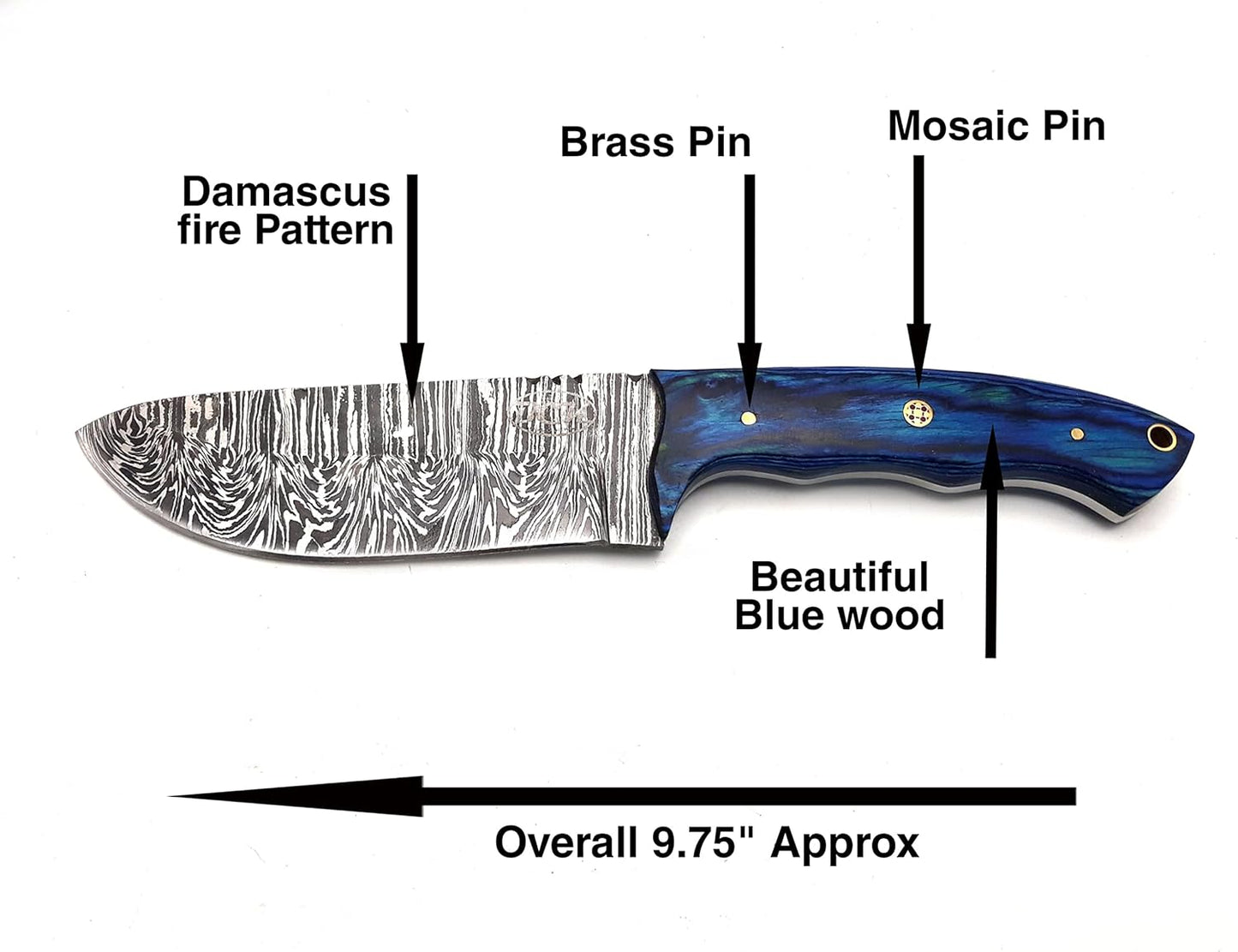 975 InchesDamascus Knife Damascus Steel Hunting Knife Fixed Blade Hunting Knife With Sheath Best Fo 4
