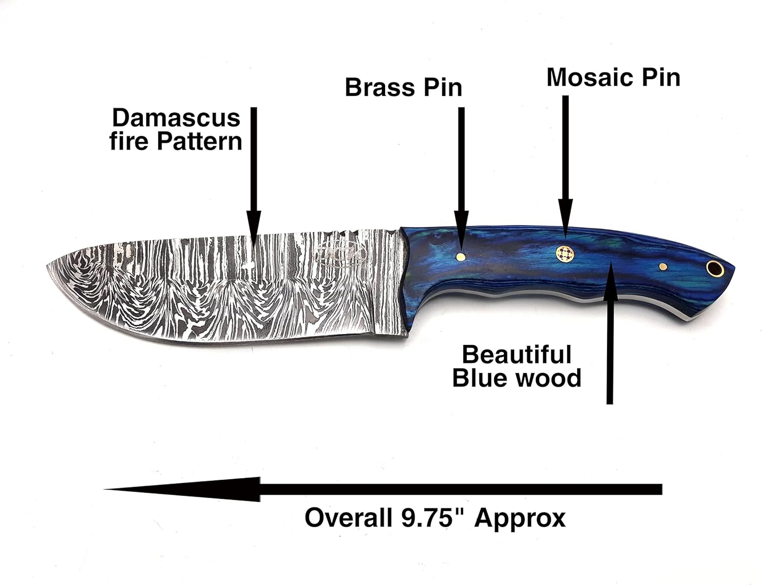 975 InchesDamascus Knife Damascus Steel Hunting Knife Fixed Blade Hunting Knife With Sheath Best Fo 4