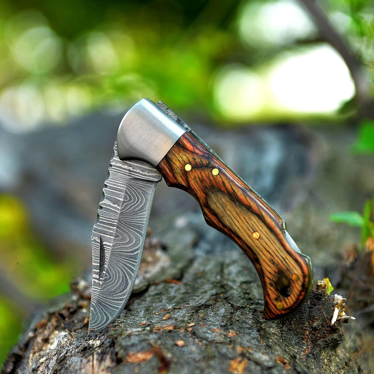 Handmade Damascus Pocket Knife For Men  65 Inches Damascus Folding Knife With Sheath  Pocket Knives 3