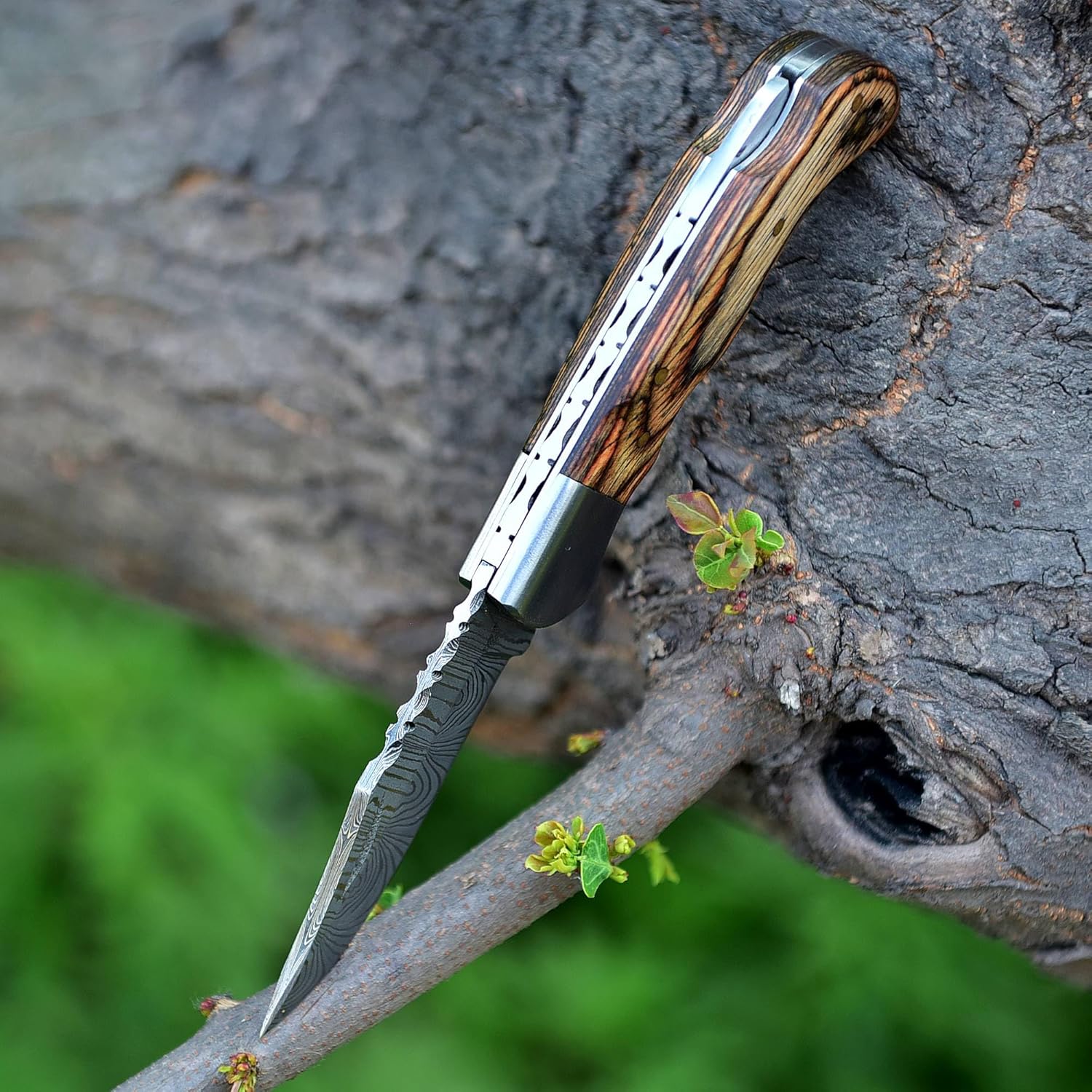 Handmade Damascus Pocket Knife For Men  65 Inches Damascus Folding Knife With Sheath  Pocket Knives 4