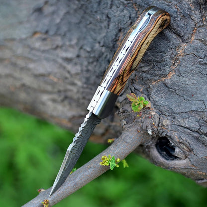 Handmade Damascus Pocket Knife For Men  65 Inches Damascus Folding Knife With Sheath  Pocket Knives 4