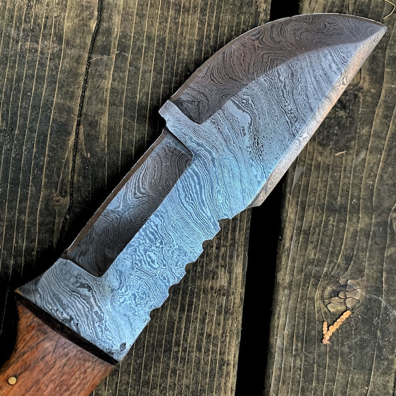 Hand Made Damascus Steel Tracker Knife For Hunting Camping Fishing And All Outdoor Activities With  3