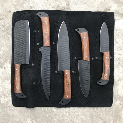 Handmade Damascus Steel Kitchen Knife Set Of 5pcs With Sheath Chef Knife Set Chef Knives Set Kitche 3