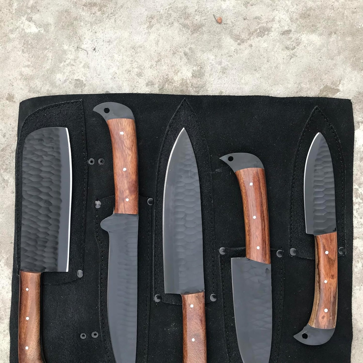 Handmade Damascus Steel Kitchen Knife Set Of 5pcs With Sheath Chef Knife Set Chef Knives Set Kitche 4