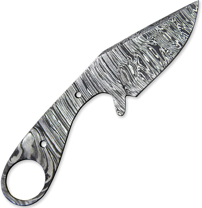 Damascus Steel outdoor knife Blank, Tactical, Survival, Camping, Knife Making kit, Skinner knife Blank Blade EDC