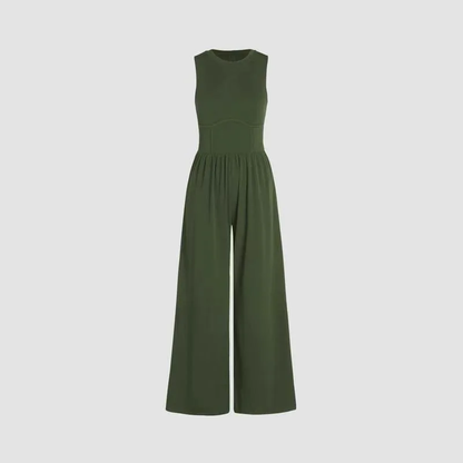 Womens High Waist Patent Leather Wide Leg Jumpsuit 3