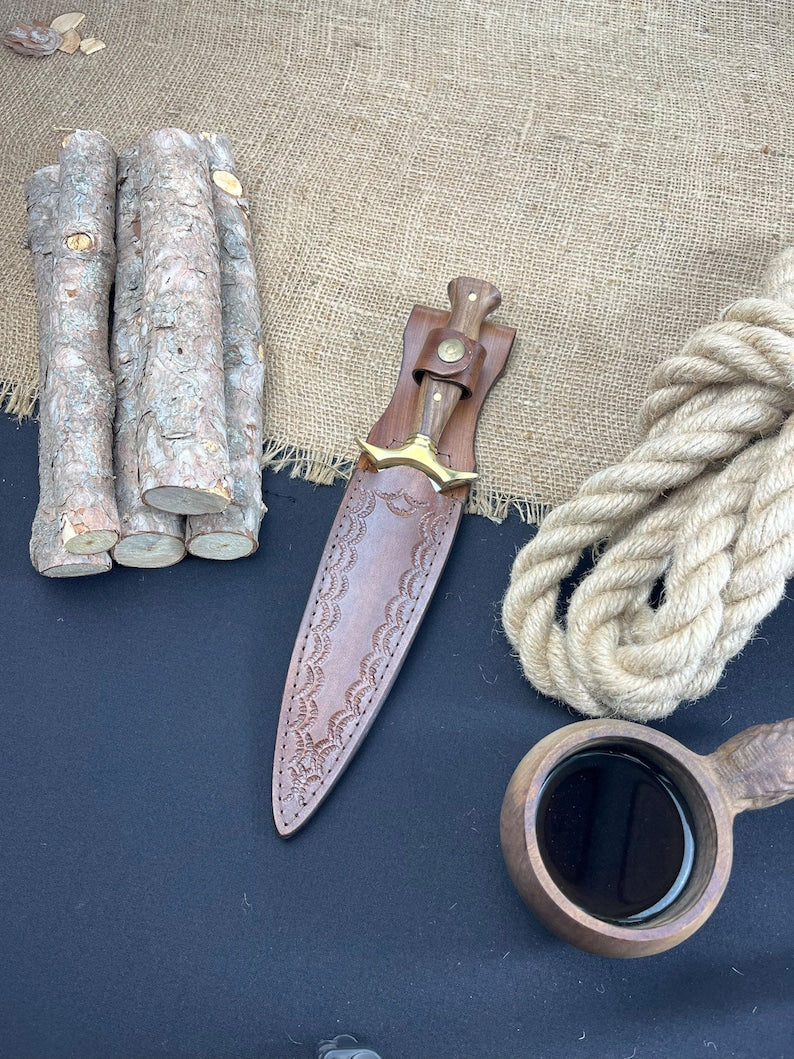 Lot Of 2 Handmade D2 Steel Dagger Knife Hunting Knife With Leather Sheath Best Gift Your Charismas  6