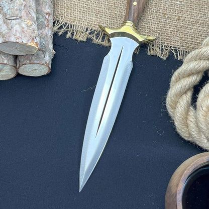 Lot Of 2 Handmade D2 Steel Dagger Knife Hunting Knife With Leather Sheath Best Gift Your Charismas  7