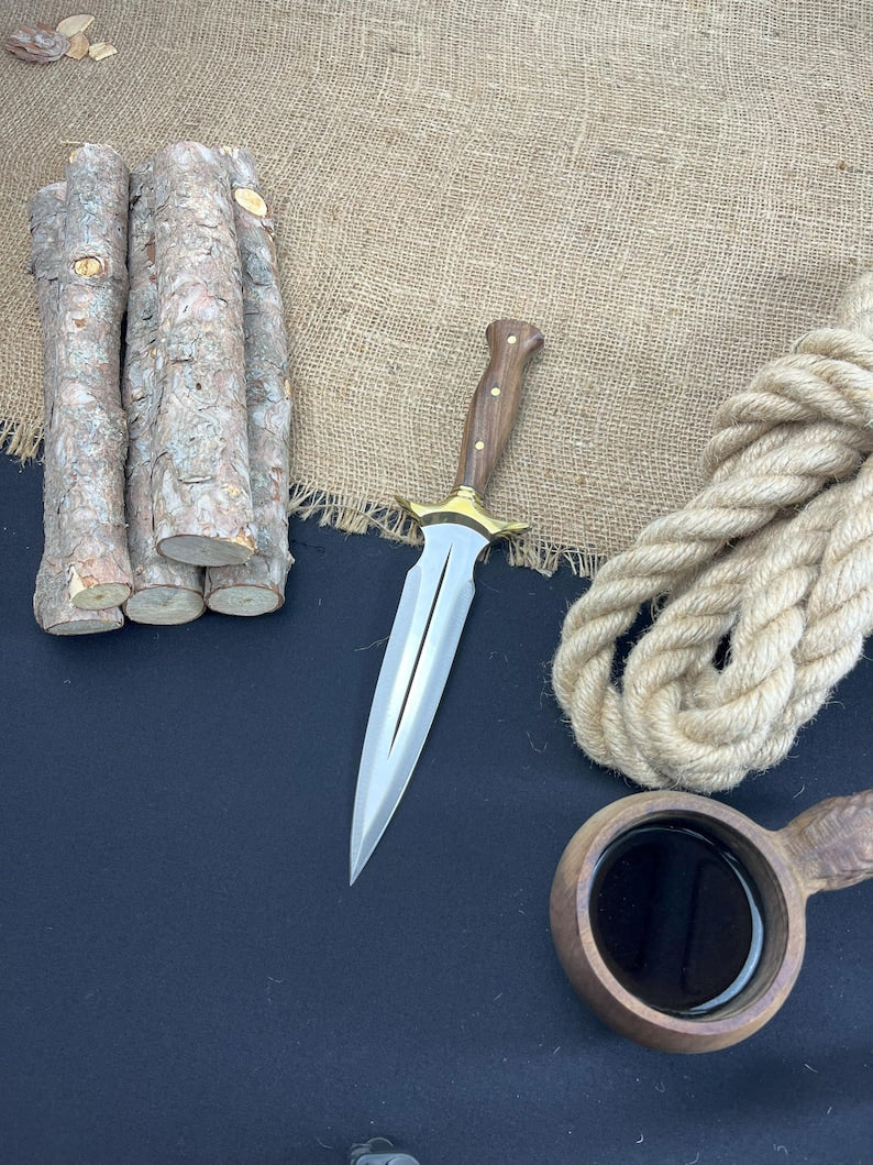 Lot Of 2 Handmade D2 Steel Dagger Knife Hunting Knife With Leather Sheath Best Gift Your Charismas  5