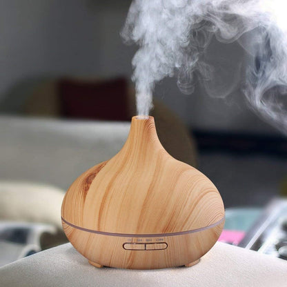 Large Capacity Wood Color Air Humidifier with LED Lights