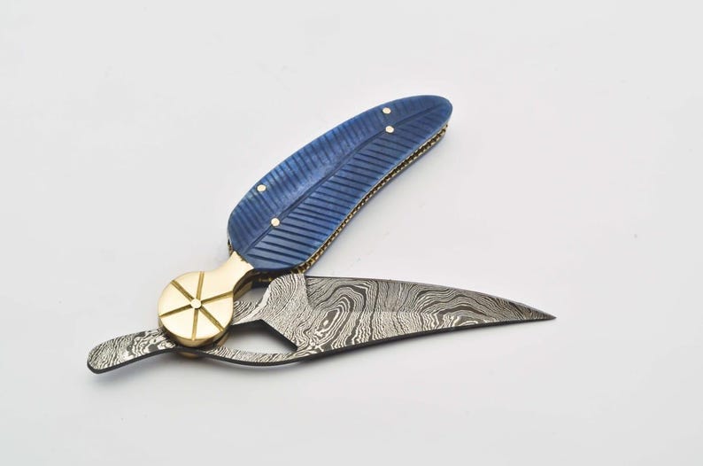 Personalized Custom Damascus Steel Folding Knife Pocket Knife Handle Made With Olive Wood Best Gift 6