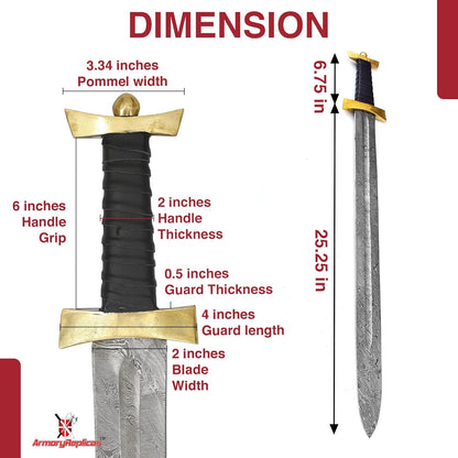 HABSON KNIFE  Hand Forged Damascus Steel Viking War Sword  Hunting Sword For Men A Best Gift On Fat 1