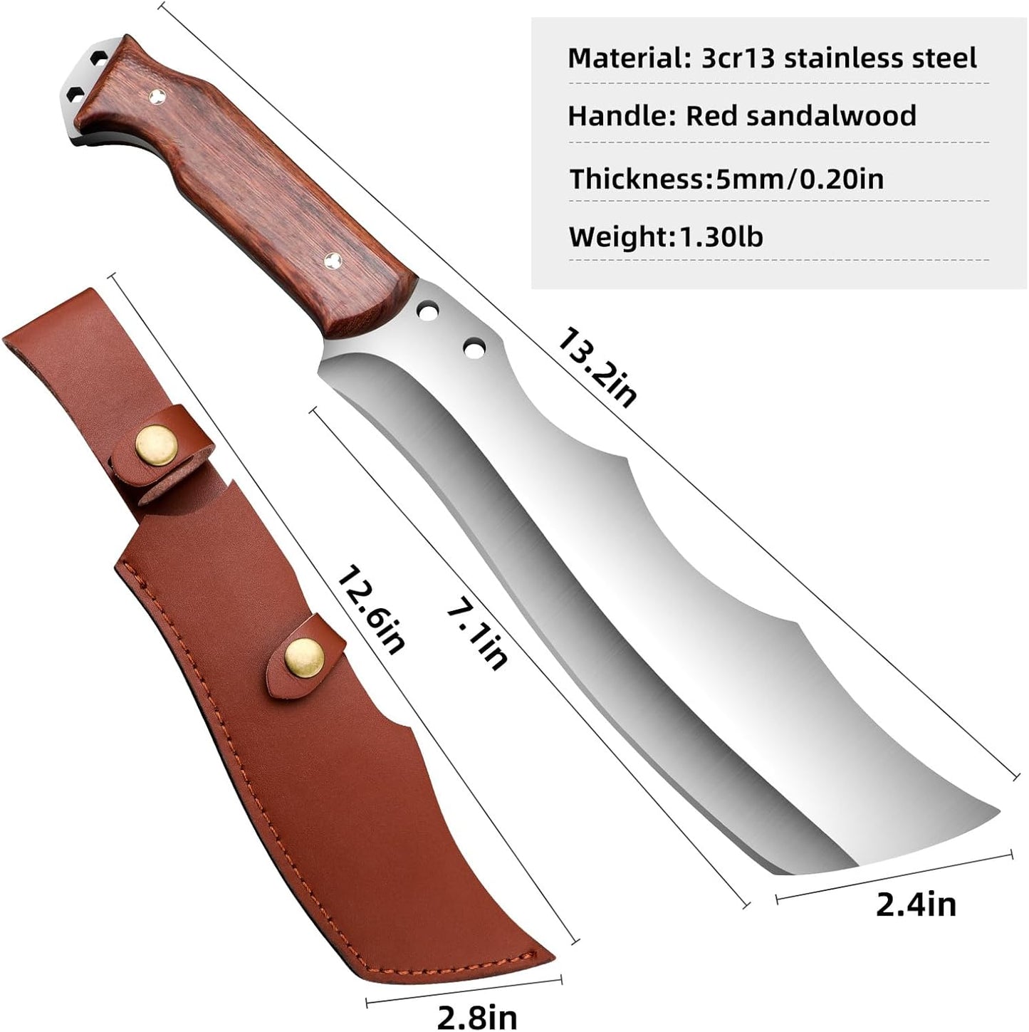 Outdoor Machete Knife With Sheath For Cutting Trees For Hard Work And For Survival Machete Ideal Fo 5