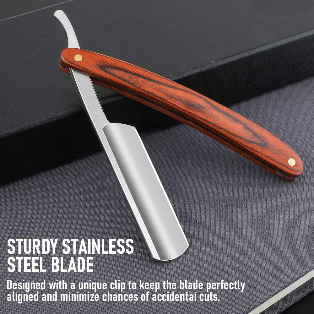 Straight Razor For Shaving  Professional Straight Edge Barber Razor Premium Stainless Steel Shaver  3