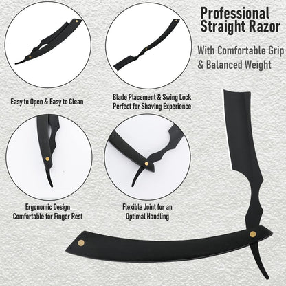 Straight Razor Knife For Shaving  Professional Straight Edge Barber Razor Premium Stainless Steel S 5