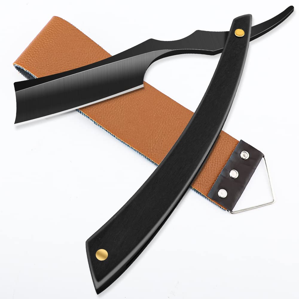 Straight Razor Blade For Shaving - Professional Straight Edge Barber Razor Premium Stainless Steel Shaver Razor