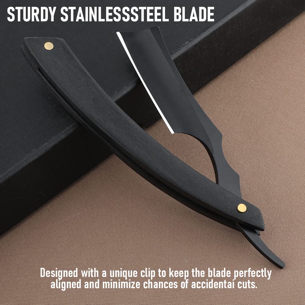 Straight Razor Blade For Shaving  Professional Straight Edge Barber Razor Premium Stainless Steel S 3
