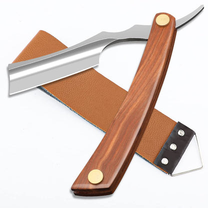 Straight Sharp Razor For Shaving - Professional Straight Edge Barber Razor Premium Stainless Steel Shaver Razor
