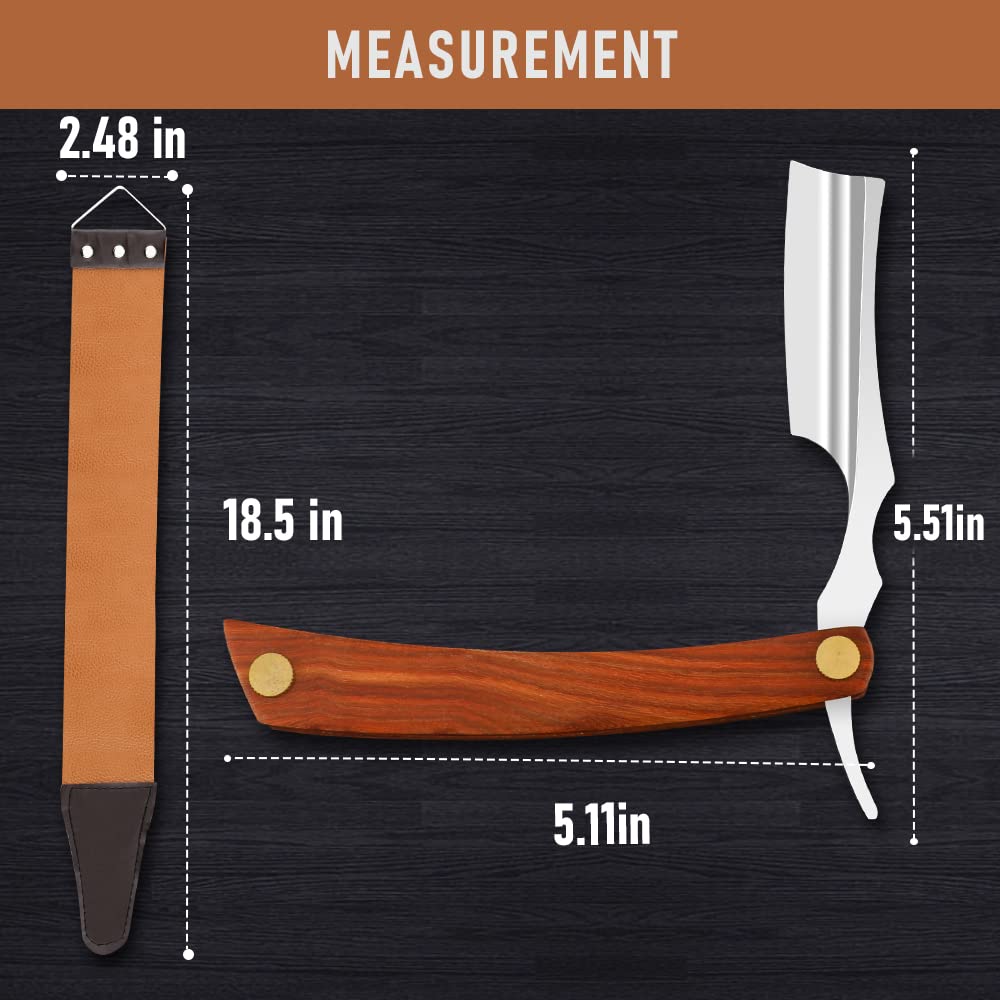 Straight Sharp Razor For Shaving  Professional Straight Edge Barber Razor Premium Stainless Steel S 4