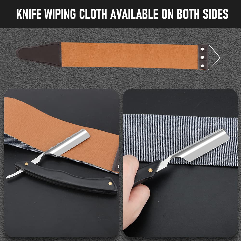 Straight Razor With Strope  Professional Straight Edge Barber Razor Premium Stainless Steel Shaver  2