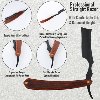 Straight Razor With Cover  Professional Straight Edge Barber Razor Premium Stainless Steel Shaver R 5