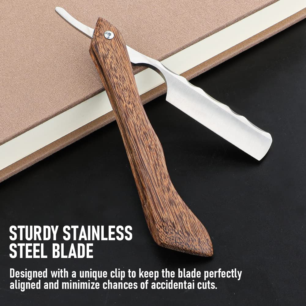 Straight Razor With Strope  Professional Straight Edge Barber Razor Premium D2 Steel Shaver Razor W 3