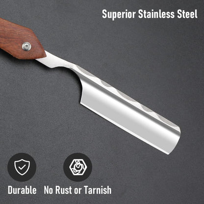 Straight Sharp Razor With Strope  Professional Straight Edge Barber Razor Premium Stainless Steel S 1
