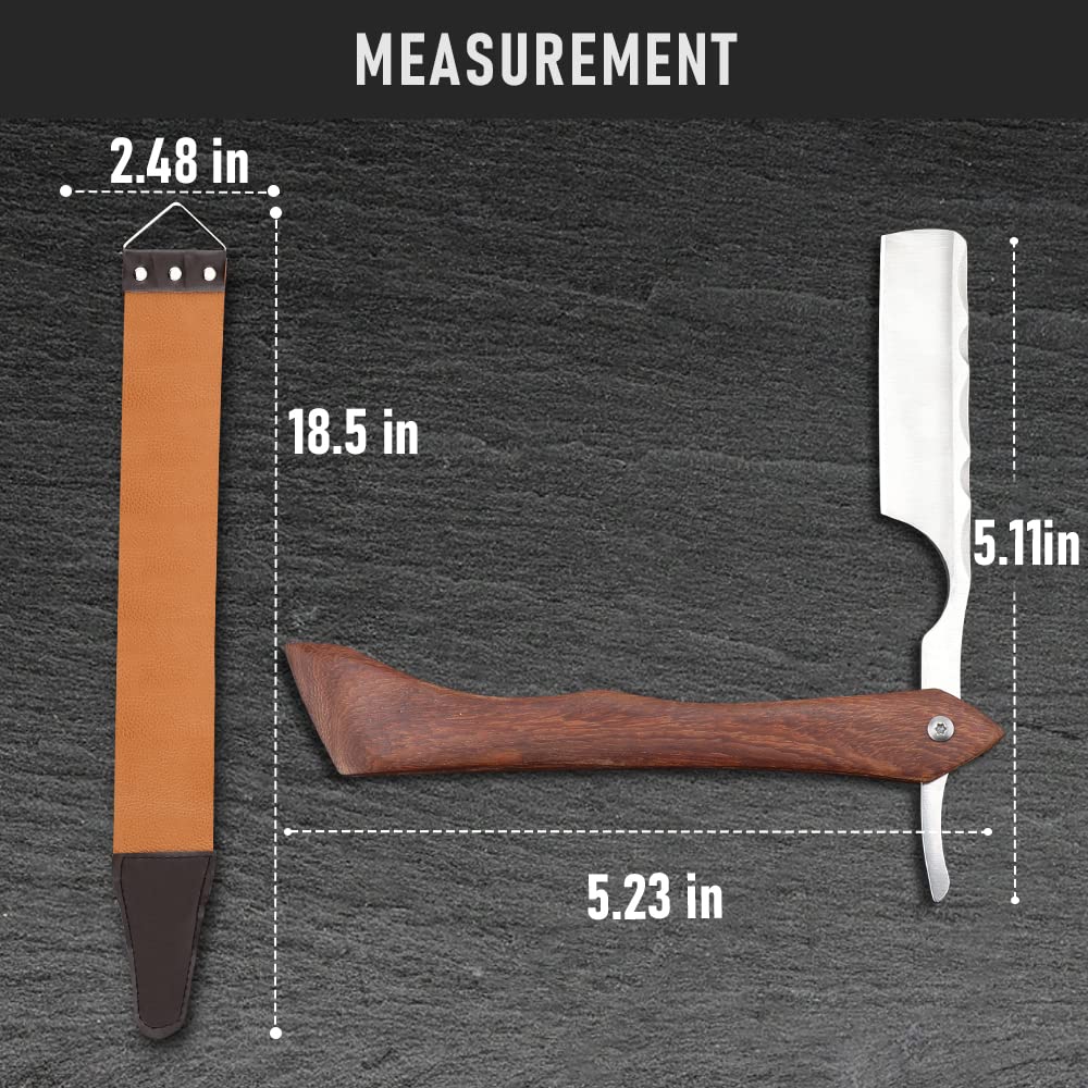 Straight Sharp Razor With Strope  Professional Straight Edge Barber Razor Premium Stainless Steel S 4