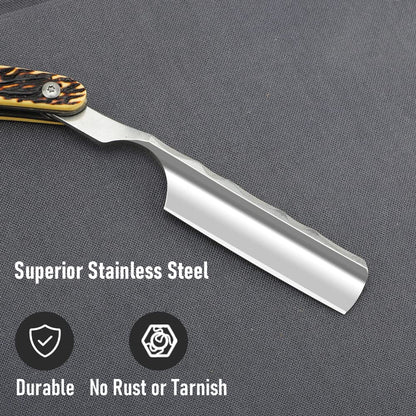 Straight Razor With Strope  Professional Straight Edge Barber Razor Premium Stainless Steel Shaver  1