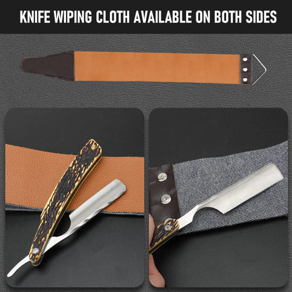 Straight Razor With Strope  Professional Straight Edge Barber Razor Premium Stainless Steel Shaver  2