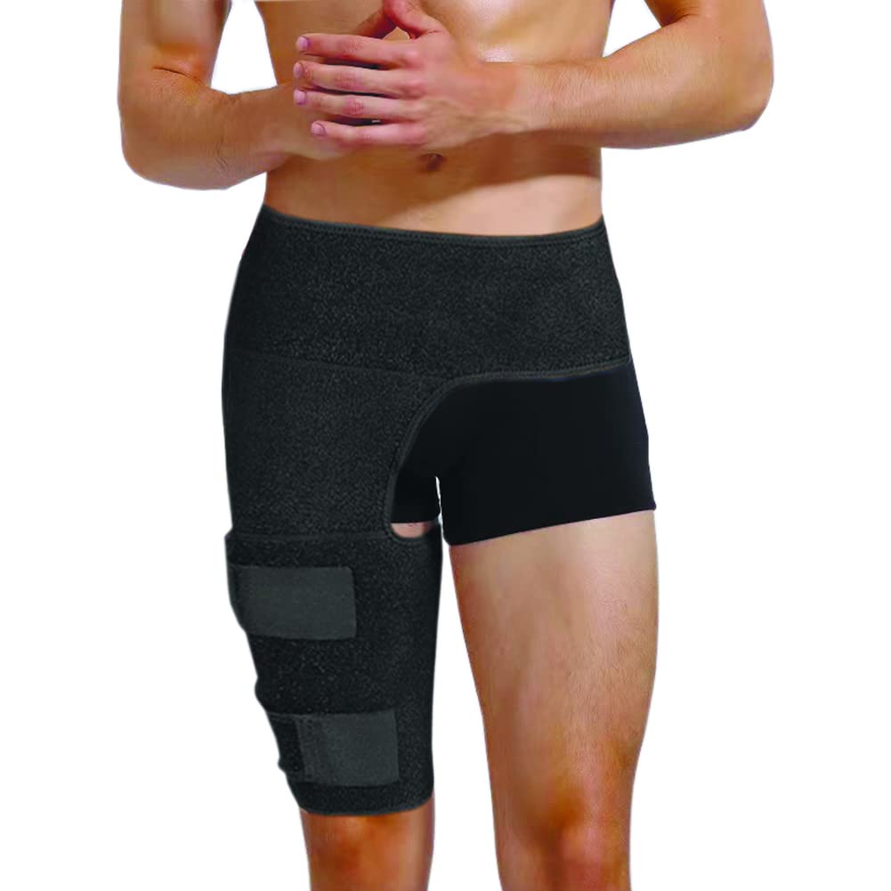 Hip Compression Sleeve for Thighs & Groin – Neoprene Support Wrap for Hip Pain Relief, Sciatica, & Muscle Strains