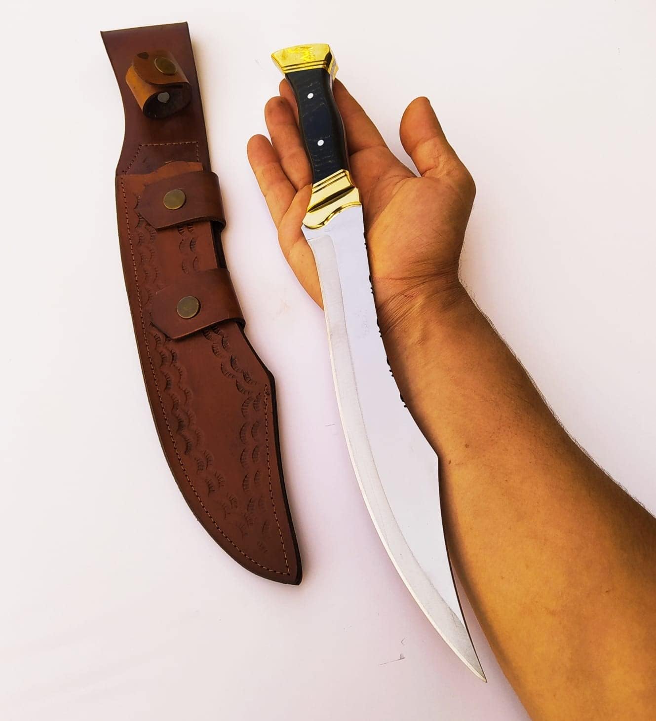 HandMade Machete Knife - Bowie - Werzalite Handle Knife - Fixed Blade Knife - Custom Knife - Personalized Knif