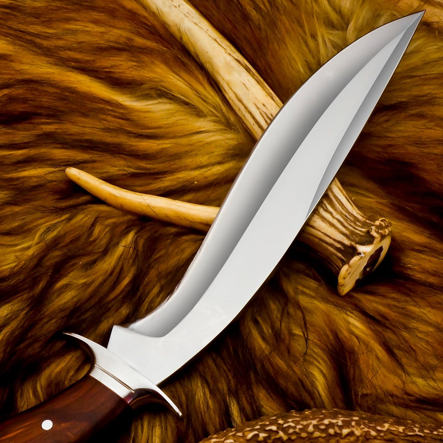 Handmade Customized D2 Steel Kukri Knife  Exotic Wood Handle  Ideal For Camping Hunting And Outdoor 3