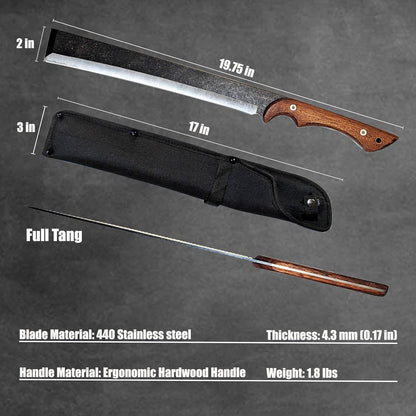 1925 Machete Knife Japanese NATA Tool  440 Stainless Steel Full Tang Blade  MultiFunction Outdoor C 1