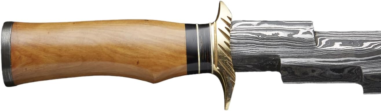 14 Inches Damascus Dagger Knife With Sheath  Handcrafted Zigzag Design  Fixed Blade Knife  Knife Co 2