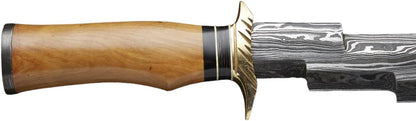 14 Inches Damascus Dagger Knife With Sheath  Handcrafted Zigzag Design  Fixed Blade Knife  Knife Co 2